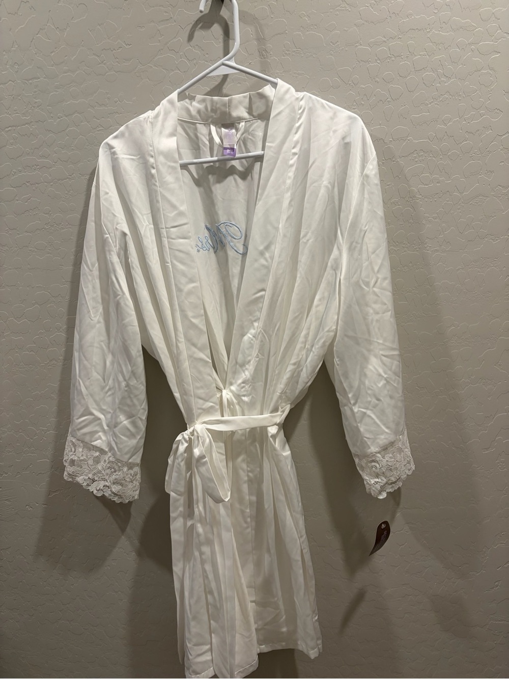 Secret Treasures Ivory The Mrs Bridal Robe Satin-Look Belted XL 16–18